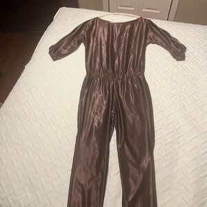 RACHEL Rachel Roy Shimmering Brown Jumpsuit